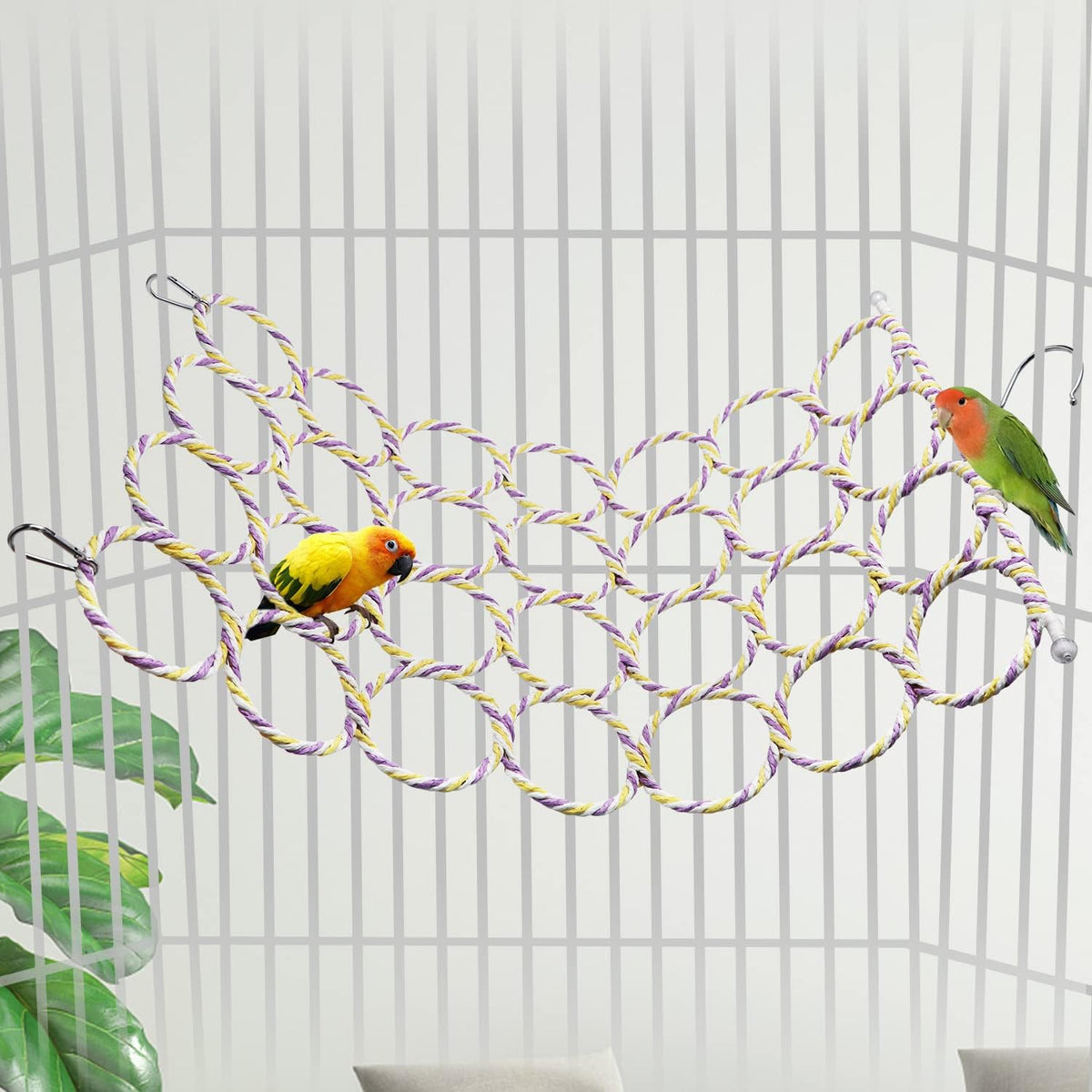 Wontee Bird Rope Climbing Ladder Parrot Hanging Swing Perch - image 3