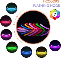 PcEoTllar Light up Dog Collar for Night Walking - LED Dog Collar Light Rechargeable Color Changing, Glow in The Dark Dog Collars Waterproof Glowing Dog Collars for Large Small Medium Dogs, Purple S
