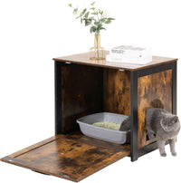 Cat Litter Box Enclosure, Hidden Litter Box Furniture - Rustic Brown / 23.6"L x 19.7"W x 21.7"H - image 2