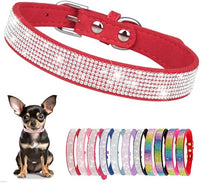 Rhinestone Dog Collar for Small Dogs, Bling Diamond Fancy Crystal Glitter Pretty Jewel Pet Puppy Collars for XXS XS Small Medium Large Breed Girl Dogs Female Cats Kitten, Red XXSmall