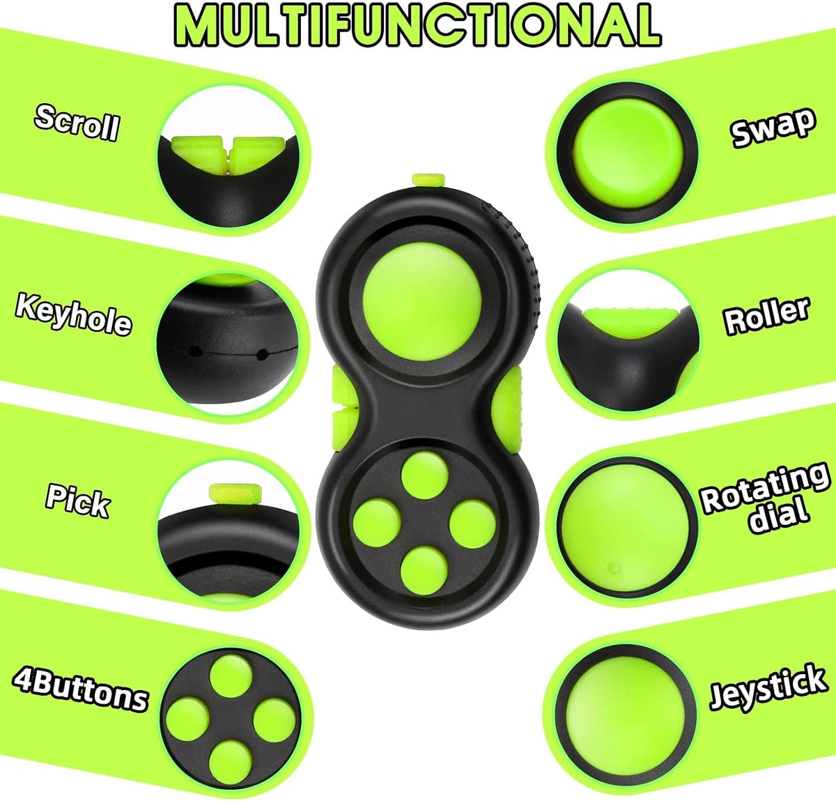 Original Fidget Toy Game, Rubberized Classical Controller – Fun for Kids & Family - 2 / Original Version/Green Style - image 3