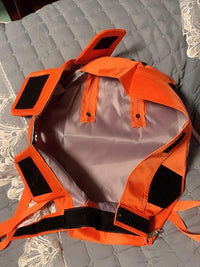 HDKUW Cat Grooming Bag,Foldable Travel Carrier for Cats,Anti-Bite Anti-Scratch Cat Grooming Restraint Bag,Pet Carrier for Administering Eye Drops,Ear Cleaner,Clipping Nails Orange L