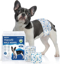 MICOOYO Dog Diapers Male Disposable Super Absorbent Male Dog Wraps - Small / 50