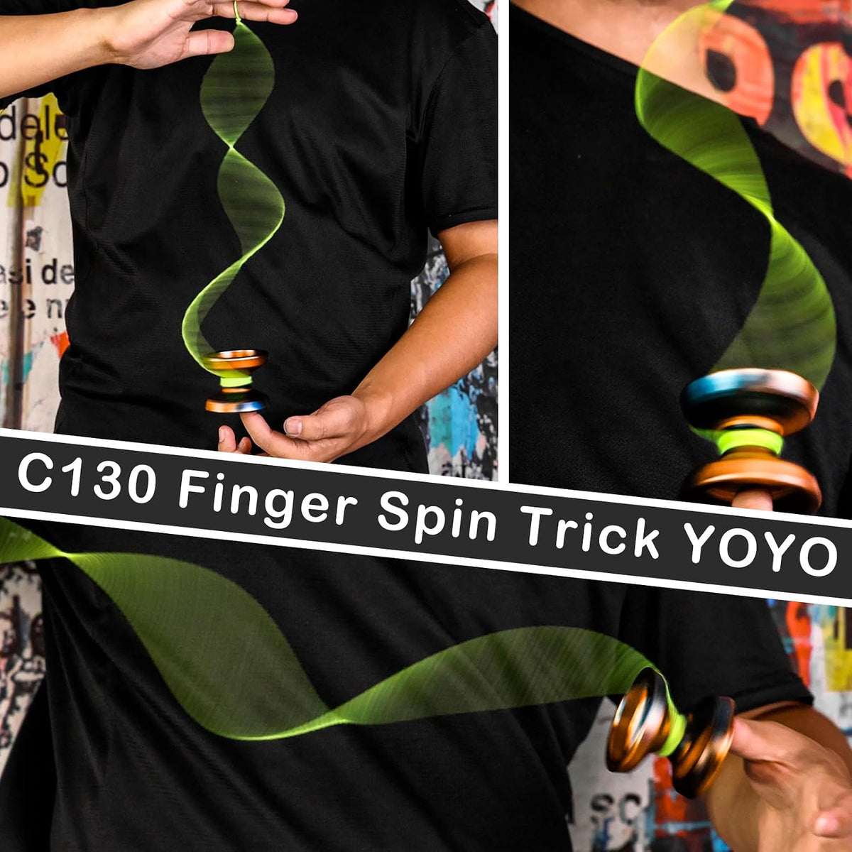 C130 YoYo Professional Responsive Yo yo Bearing for Kids Beginner - Black Blue Gold yoyo