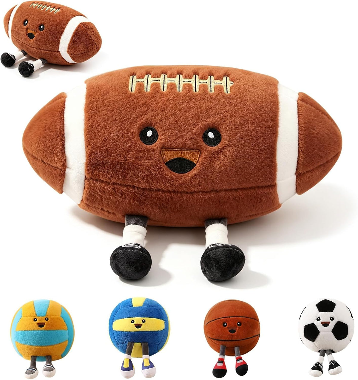 KUCCO-PILLOW 11 inch soccer ball plush pillow with two little legs