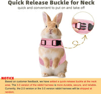 Breathable Bunny Harness and Leash Set with Cute Bow, Black S – Essentials for Small Pets - M / Pink - image 2