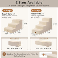Dog Stairs for Large Dogs 18" H - Beige / 3-Step 18" H - image 2