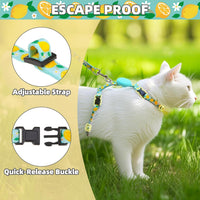 PUPTECK Adjustable Cat Harness and Leash Set Escape Proof Kitten - Small / Light Blue(Lemon) - image 2