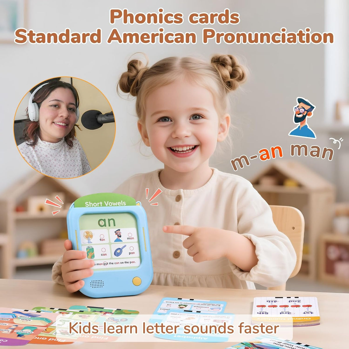 JoyCat Kids Learning Tablet - Blue:English-Early Learning - image 4