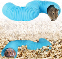 Collapsible Pet Tunnel 2 PCS Hamster Fun Tunnels – Essentials for Small Pets - Blue - image 4