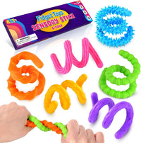 KLT silicone fidget sticks 6-pack in bendable textured colors