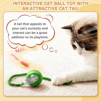 Interactive Cat Toys for Indoor Cats, Rechargeable 360° Automatic Moving Cat Toy for Bored Indoor Adult Cats, 2025 Upgraded Chase Motion Activated Kitten Toys - Green