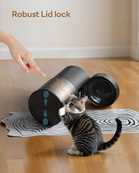 Automatic Cat Feeder Food Dispenser: 6L Timed Small Dog Dry Food Dispenser with 10s Voice - Distributeur Nourriture Chat Hund Programmable - Auto Pet Feeder with 1-6 Meals Black