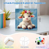 MISCER paint by numbers 4-pack with framed 8x8 inch landscape canvases, acrylic paints and brushes - view 10