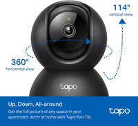 Tapo 1080p Pan/Tilt Security Camera for Baby Monitor, Pet Camera - Black / Indoor Only - image 4