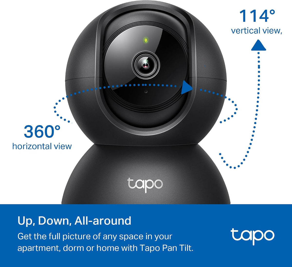 Tapo 1080p Pan/Tilt Security Camera for Baby Monitor, Pet Camera - Black / Indoor Only - image 4