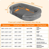 Orthopedic Waterproof Medium Dog Bed Sofa, Gel Memory Foam, 36" – Essentials for Dogs - Medium Grey / X-Large(45 x 32 x 7 inch) - image 4