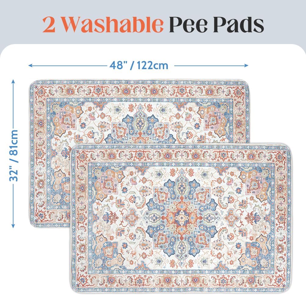 Washable Pee Pads for Dogs, Non-Slip Potty Pads - Beige / 48"x32" (Pack of 2) - image 3