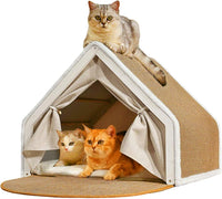 Cat Houses for Indoor Cats - 15.7*14*14"/Sharp Roof (S)