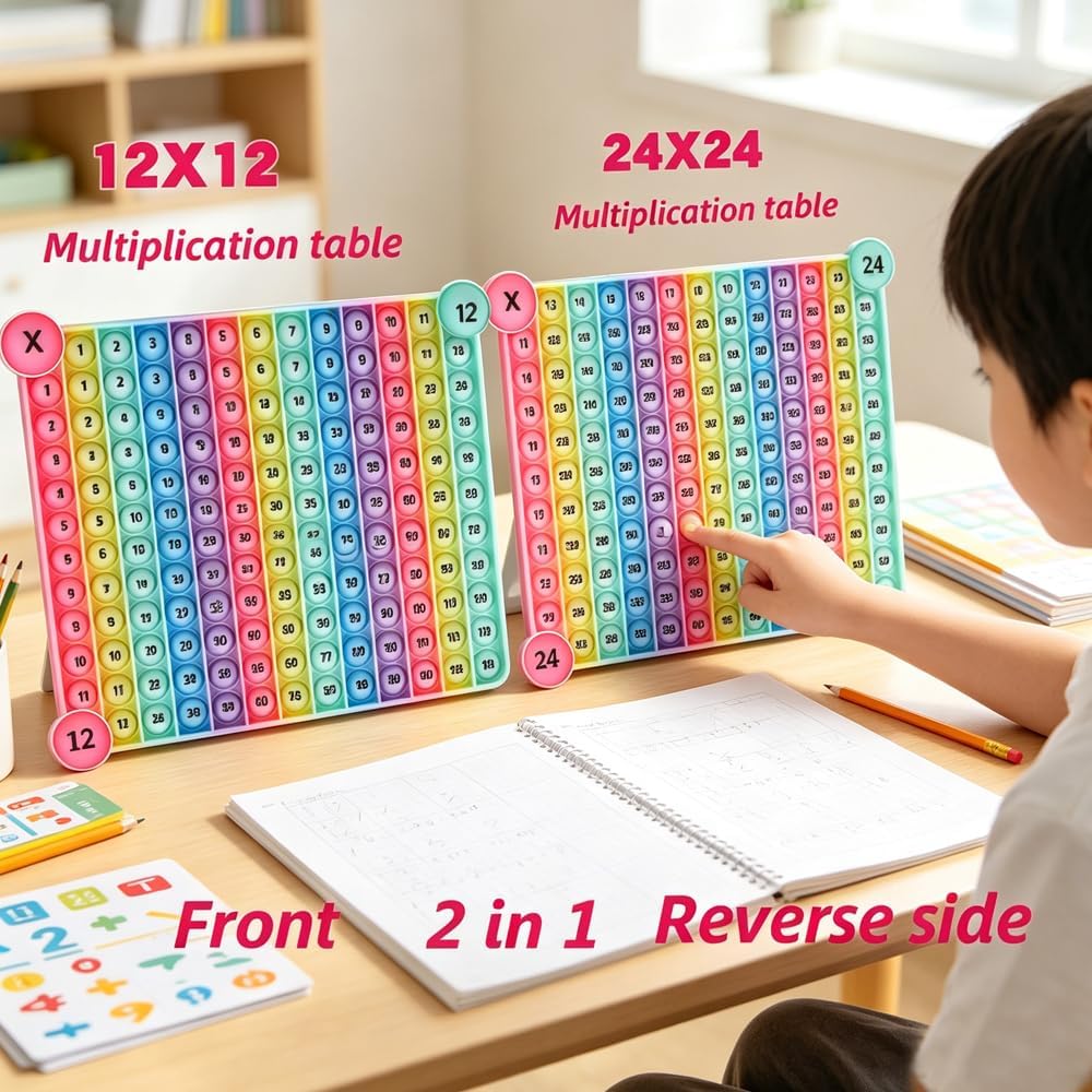 DK-SIMINA Large P0pp with Numbers - Two-sided 12x12 multiplication table - image 3
