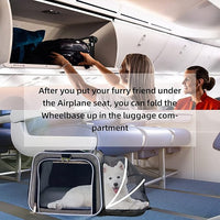 Airline Approved Expandable Premium Pet Carrier on Wheels- Two Sided Expandable Rolling Carrier- Designed for Dogs & Cats- Extra Spacious Soft Lined Carrier! (Grey)