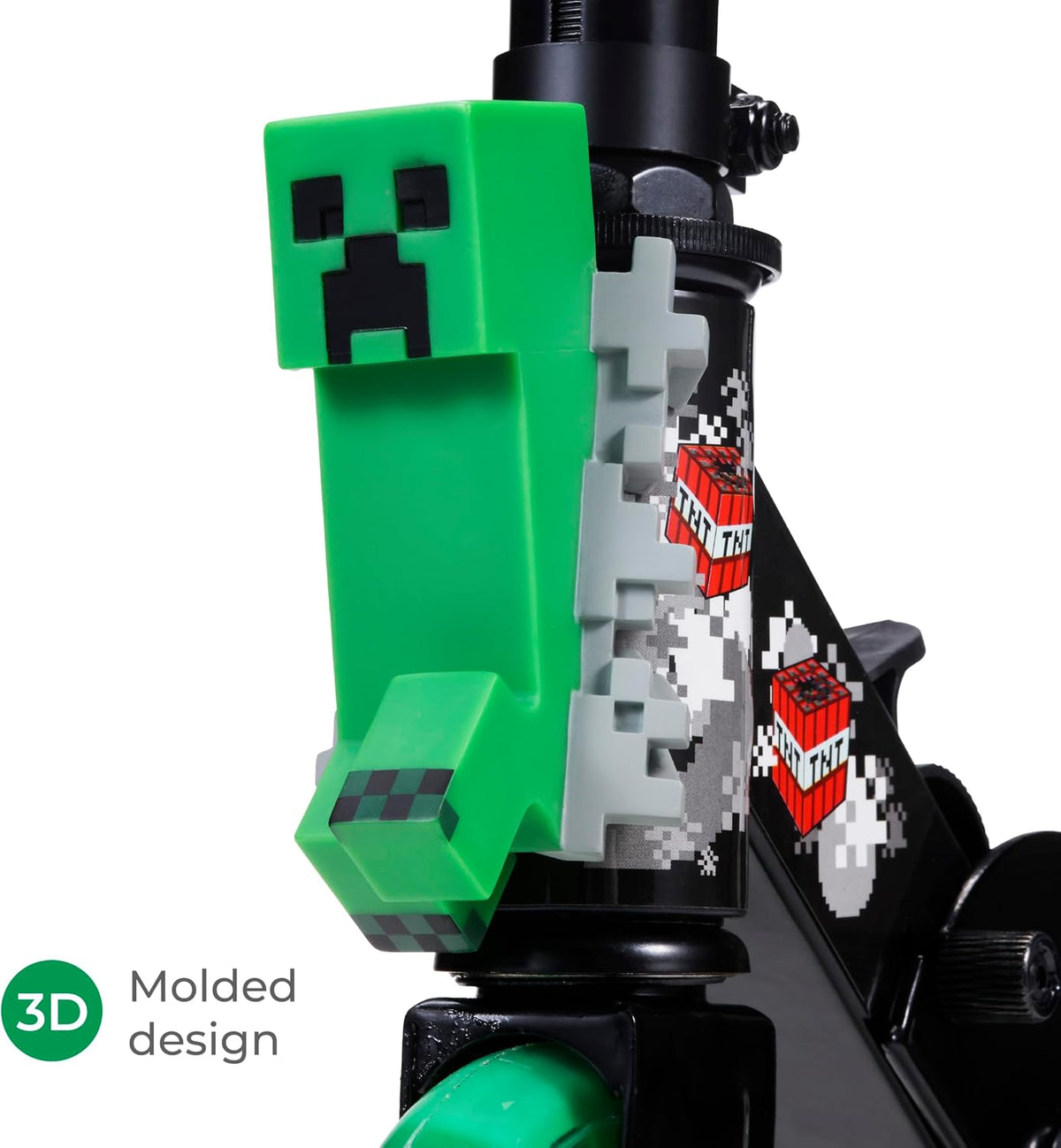 Voyager 2 wheel kids kick scooter with light up LED wheels and Minecraft design - view 5