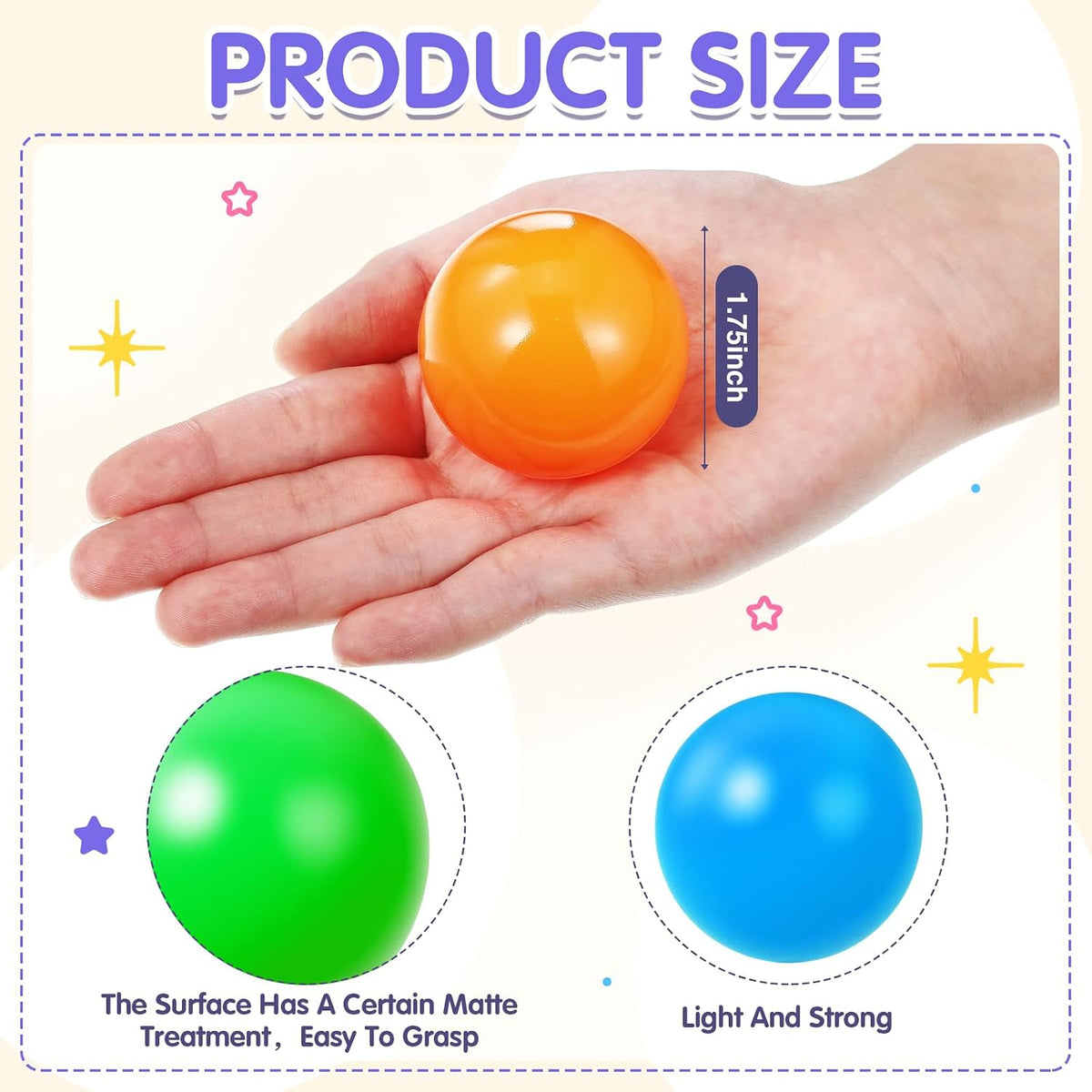 Civaner 12 Pieces Plastic Replacement Balls 1.75 Inch for Toddler - 6 / Vibrant - image 2