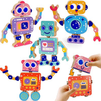 FQKIOMY magnetic wooden dinosaur building blocks in bright colors for kids 3-5