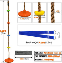 Just.smile tree swing climbing rope with platforms, disc seat and tree strap - view 5