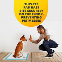 TidyFriend Dog Pee Pad Holder Tray Fits for 24” x 24” Wee Wee Pee Pads - Stable Grip, Raised Edges, Quick-Wipe Silicone Surface Dog Potty Tray Holder for Indoor Flooring Protection (Beige)