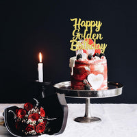 ZHUOWEISM 1 PCS Gold Happy Birthday & Anniversary Cake Topper – Fun for Kids & Family - Golden - image 4
