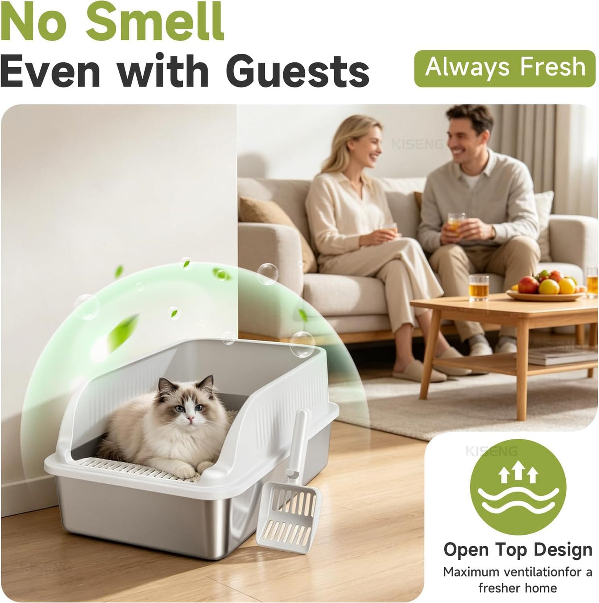 Stainless Steel Cat Litter Box with Lid - Pale Gray / XL / 1 - image 3