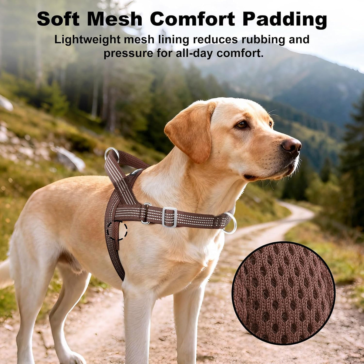 No Pull Dog Harness with Handle - Chocolate / L - image 4