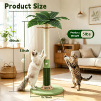 40'' Tall Sisal Cat Scratching Post - green-40inch - image 2