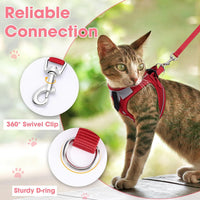 Cat Harness and Leash Set for Walking Escape Proof Vest for Kitten – Essentials for Cats - Red / Small - image 4