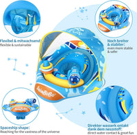 Swimbobo baby pool float with sun canopy and safety seat, Yellow Dinosaur design - view 14