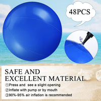 Yinder 24 Pcs Clear Beach Balls Inflatable Bubble Ball Decorations - Modern / Dark Blue - image 3