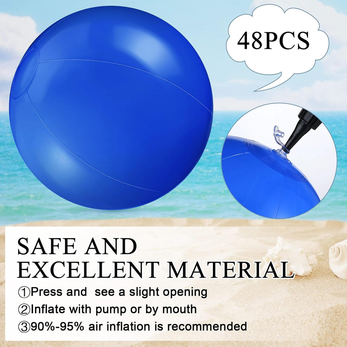 Yinder 24 Pcs Clear Beach Balls Inflatable Bubble Ball Decorations - Modern / Dark Blue - image 3
