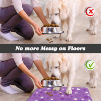 Dog Food Mat, Absorbent Water Bowl Mats Cat Pet Feeding Placemats Pink 20 * 12 inch – Essentials for Dogs - LightPurple / 20"L x 12"W - image 2