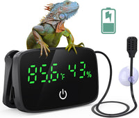 PAIZOO LED Digital Reptile Thermometer and Humidity Gauge with USB
