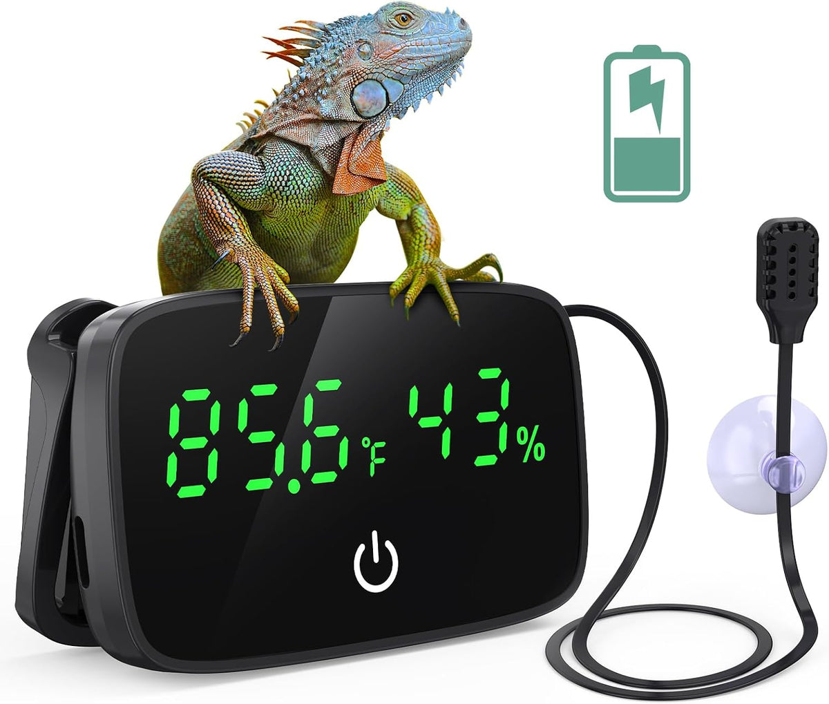 PAIZOO LED Digital Reptile Thermometer and Humidity Gauge with USB