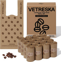 VETRESKA Dog Poop Bags with Handles 240 Count - Coffee / 1 Count (Pack of 240)