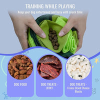 Pet Snuffle Ball, Puzzle Sniffing Interactive Dog Ball for Blind Dogs Training Stress Relief Dog Enrichment Toys Treat Machine Washable (15cm, Gradient Green)
