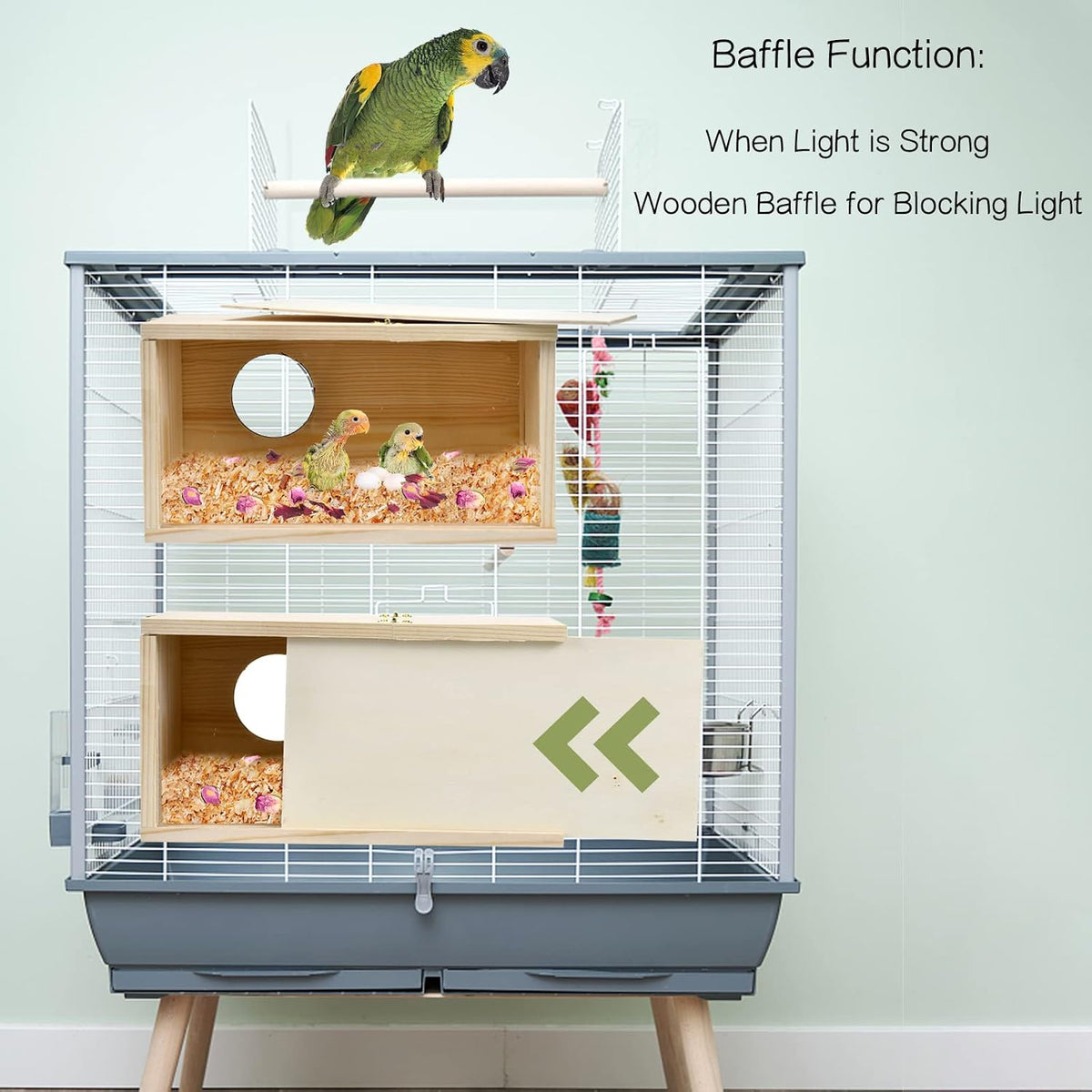 Parakeet Nesting Box Cockatiel Nesting Natural Pine Bird Nest Bird - S(9.1*5.7*5.7 inch) - image 2