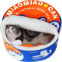 寵幸 Ramen Noodle Cute Cat Bed, Soft Warm Washable Kitten Bed - 19.7"L x 19.7"W x 7.9"Th / blue