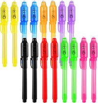 WEST STORY 16 pack invisible ink pens with UV light for kids spy parties