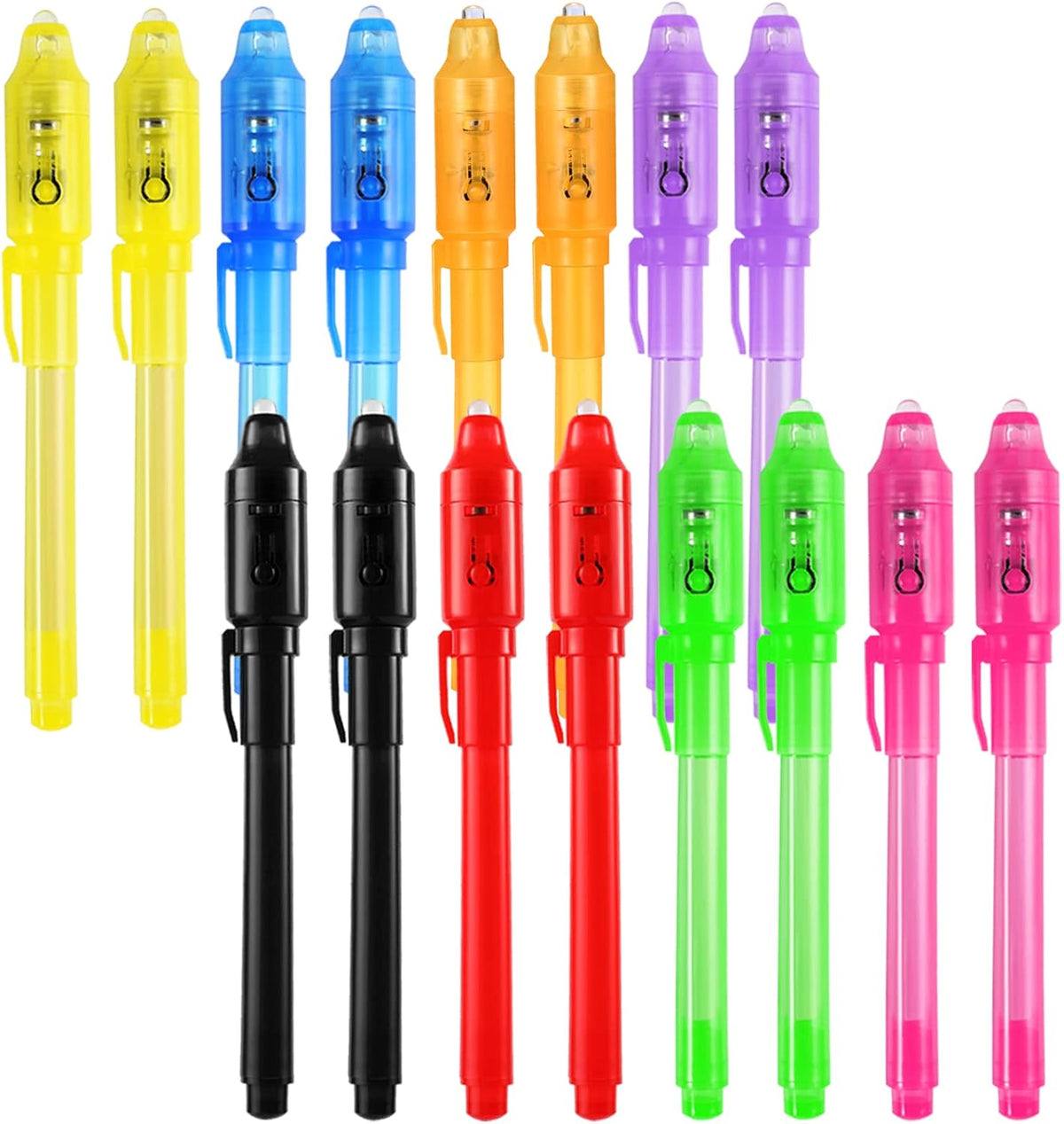 WEST STORY 16 pack invisible ink pens with UV light for kids spy parties