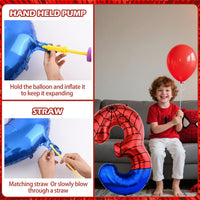40 Inch Vibrant Spider-Themed Number Foil Balloons - Red+blue / 3 - image 4