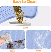 Dog Food Mat, Extra Large 40" x 28" Silicone Pet Feeding Mat with Raised Edge Pet Placemat for Small, Medium, and Large Pets Non-Slip, Easy to Clean (Blue)