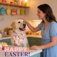 Halloween Dog Bandanas with No Tricks Sign - Easter Animals / X-Large - image 2